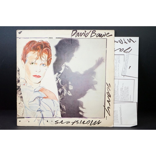 398 - Vinyl - 3 David Bowie LPs and one pic disc LP, and 1 12