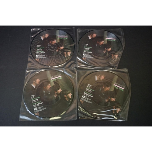 460 - Vinyl - 10 The Beatles UK picture disc 7” singles with many factory sample examples. Condition EX ov... 