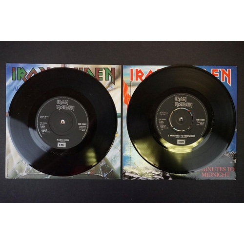 463 - Vinyl - 5 Iron Maiden UK 7” singles to include: The Trooper, Running Free, Purgatory, 2 Minutes To M... 