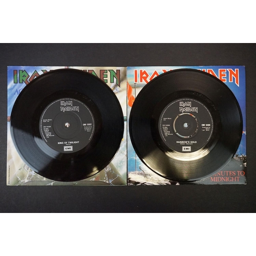 463 - Vinyl - 5 Iron Maiden UK 7” singles to include: The Trooper, Running Free, Purgatory, 2 Minutes To M... 