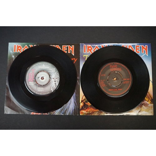 463 - Vinyl - 5 Iron Maiden UK 7” singles to include: The Trooper, Running Free, Purgatory, 2 Minutes To M... 