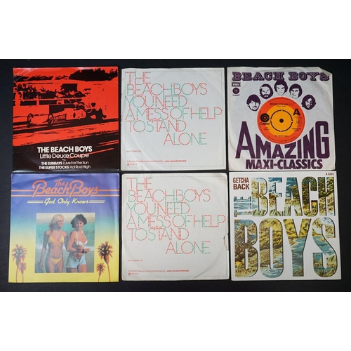 468 - Vinyl - 14 7” singles and a 26 singles box set by The Beach Boys including many demo promos, to incl... 