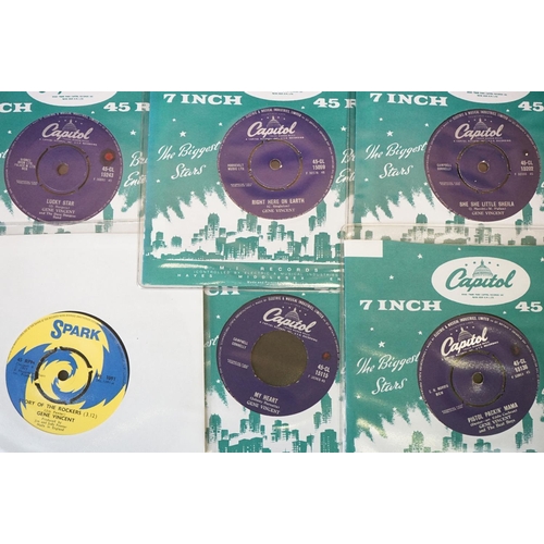 489 - Vinyl - 39 Rockabilly / Rock ’N’ Roll EP’s and singles to include Gene Vincent (9 singles including ... 