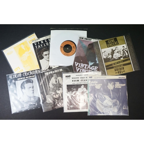 489 - Vinyl - 39 Rockabilly / Rock ’N’ Roll EP’s and singles to include Gene Vincent (9 singles including ... 