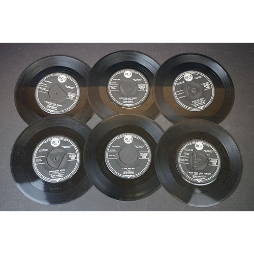 202 - Vinyl - Over 120 Elvis Presley UK pressing 7” singles mainly on the RCA silver / black labels, some ... 