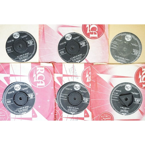 202 - Vinyl - Over 120 Elvis Presley UK pressing 7” singles mainly on the RCA silver / black labels, some ... 