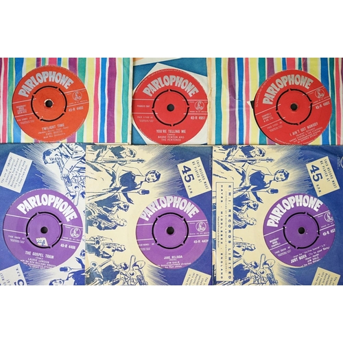 210 - Vinyl - Over 100 1950s early 1960s 7” singles on the Red and Purple Parlophone Records labels, inclu... 