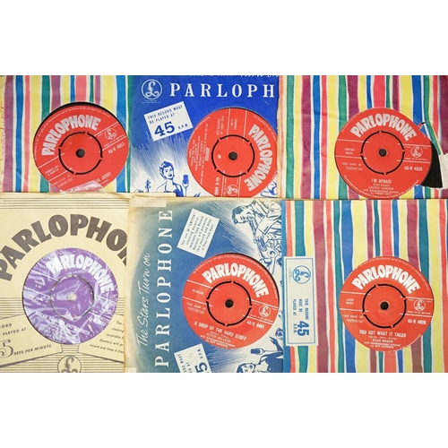 210 - Vinyl - Over 100 1950s early 1960s 7” singles on the Red and Purple Parlophone Records labels, inclu... 