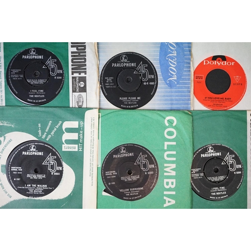 213 - Vinyl - The Beatles - Over 100 mainly UK pressing 7” singles, including labels variations and matrix... 