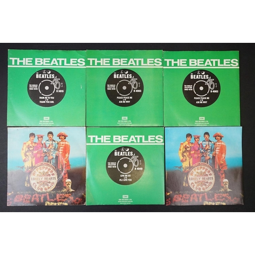 213 - Vinyl - The Beatles - Over 100 mainly UK pressing 7” singles, including labels variations and matrix... 