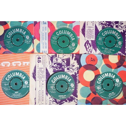 215 - Vinyl - Over 200 1950s early 1960s 7” singles on the Green and Purple Columbia Records labels, inclu... 