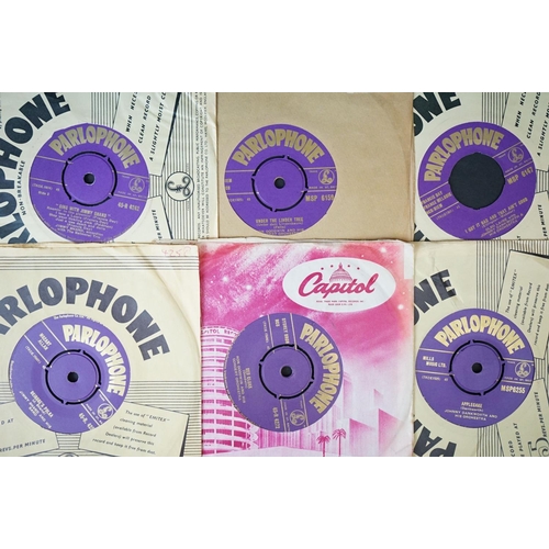 217 - Vinyl - Approximately 50 1950s Gold Print labels 7” singles on Parlophone Columbia and H.M.V. Record... 