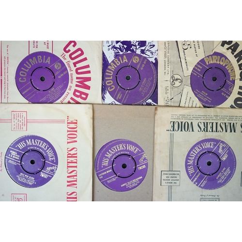 217 - Vinyl - Approximately 50 1950s Gold Print labels 7” singles on Parlophone Columbia and H.M.V. Record... 