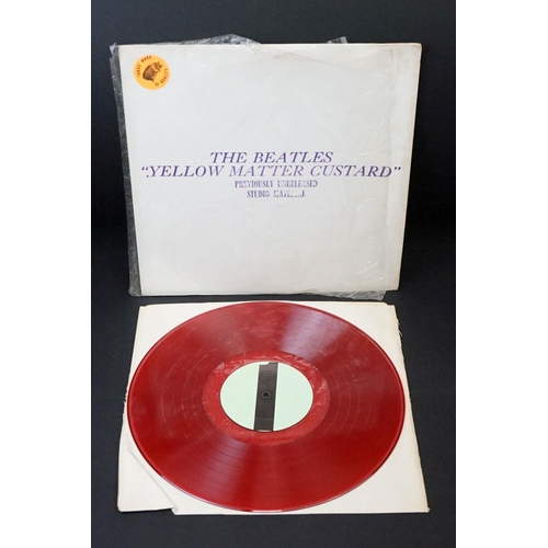 278 - Vinyl - 5 Beatles LPs to include Yellow Matter Custard original Trademark Of Quality red vinyl issue... 