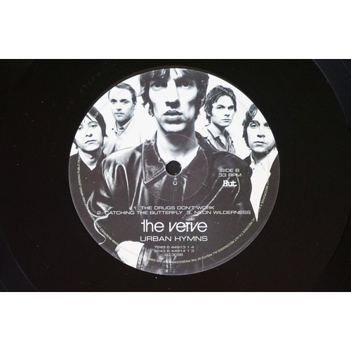 516 - Vinyl - The Verve Urban Hymns LP on Hut Records HUTLP 45, band pics on labels and with rim text.  Sl... 