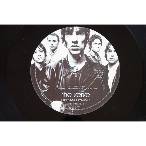 516 - Vinyl - The Verve Urban Hymns LP on Hut Records HUTLP 45, band pics on labels and with rim text.  Sl... 