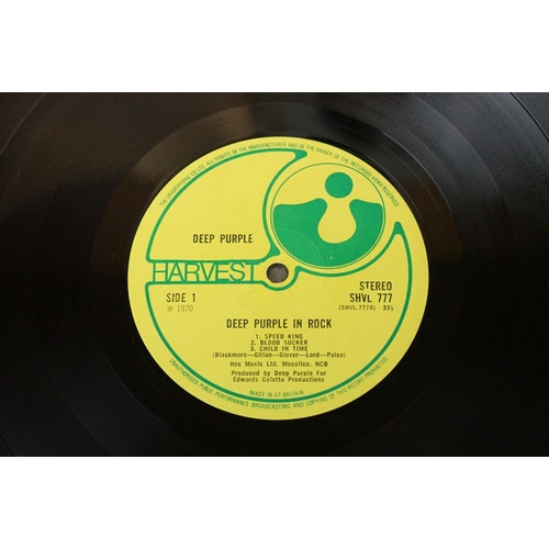 333 - Vinyl - 2 Deep Purple LPs to include In Rock (Harvest SHVL 777) The Gramophone Co Ltd to rim, No EMI... 