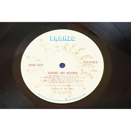 334 - Vinyl - Uriah Heep Demons And Wizards LP (Bronze ILPS 9193) lyric insert, gatefold sleeve, 4-1U / 3-... 