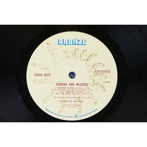 334 - Vinyl - Uriah Heep Demons And Wizards LP (Bronze ILPS 9193) lyric insert, gatefold sleeve, 4-1U / 3-... 