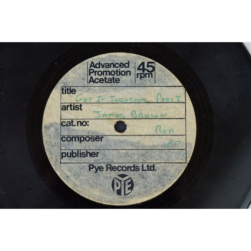 73 - Vinyl - 2 1967 advance promo acetates on Pye Records to include James Brown Get It Together Pt 1 & 2... 