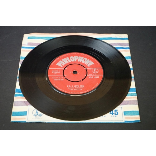 81 - Vinyl - The Beatles Love Me Do (45-R 4949) 1G 1O mother matrices, ZT tax code, vinyl has many light ... 