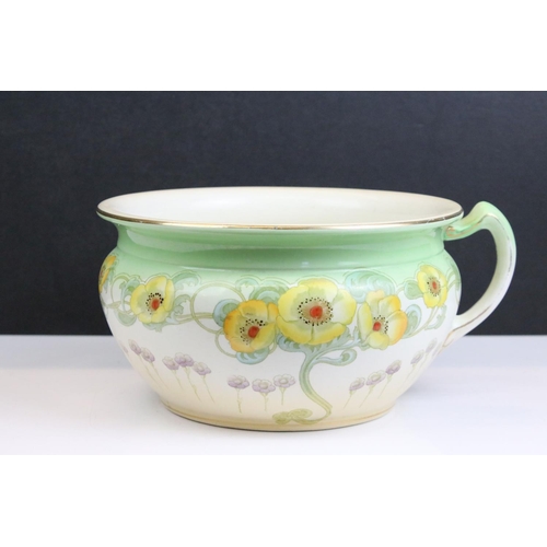 26 - F W & Co early 20th Century Edwardian Art Nouveau wash jug and bowl set in the Arundel pattern. Meas... 