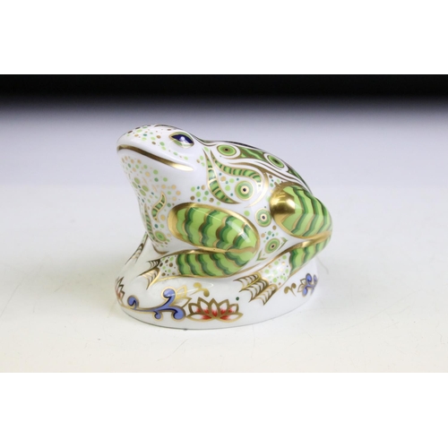 71 - Royal Crown Derby limited edition toad paperweight. The toad signed  to the base with a gold stopper... 