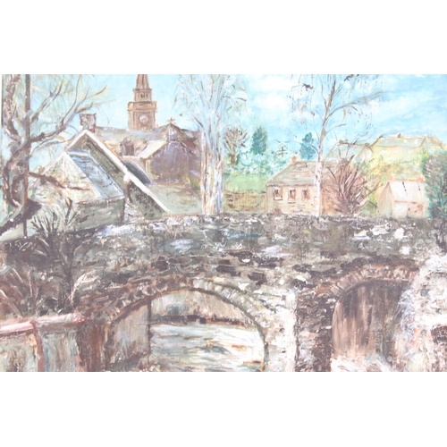 451 - Oil on Board titled to verso ‘ The Old Roman Bridge at ??? Perthshire ‘ by Florence Butler ‘ dated 1... 