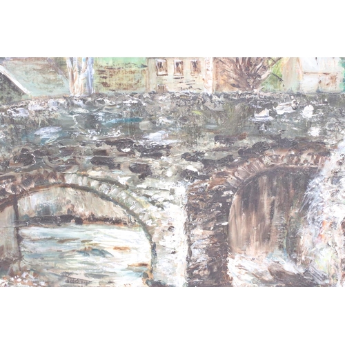 451 - Oil on Board titled to verso ‘ The Old Roman Bridge at ??? Perthshire ‘ by Florence Butler ‘ dated 1... 