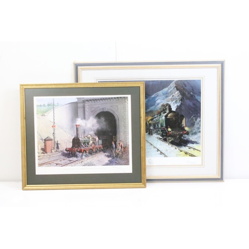 452 - Terence Cuneo - Two Signed Limited Edition Steam Train Prints titled ‘ The Great Western Railway Loc... 