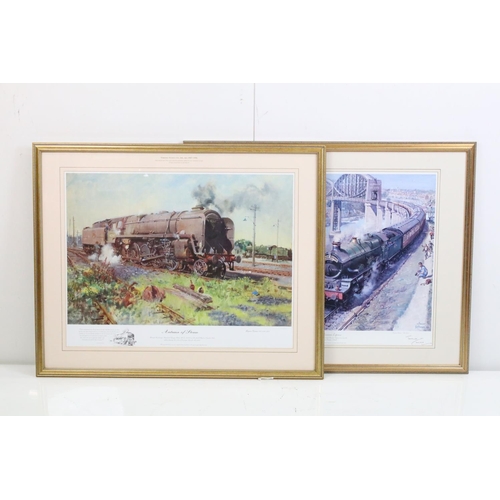 457 - Terence Cuneo - Two Limited Edition Steam Train Prints titled ‘ Autumn of Steam ‘ no. 365/850 and Si... 