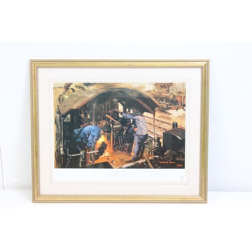 461 - Terence Cuneo - Three Limited Edition Steam Train Prints including Signed ‘ Clapham Junction ‘ no. 5... 