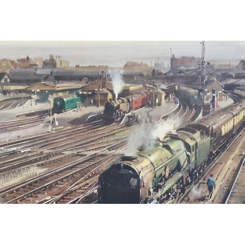 461 - Terence Cuneo - Three Limited Edition Steam Train Prints including Signed ‘ Clapham Junction ‘ no. 5... 