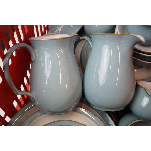 112 - Collection of Denby colonial blue dinner / tea ware. The lot to include coffee pot, tea pot, two jug... 