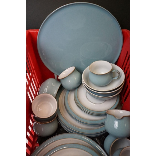 112 - Collection of Denby colonial blue dinner / tea ware. The lot to include coffee pot, tea pot, two jug... 