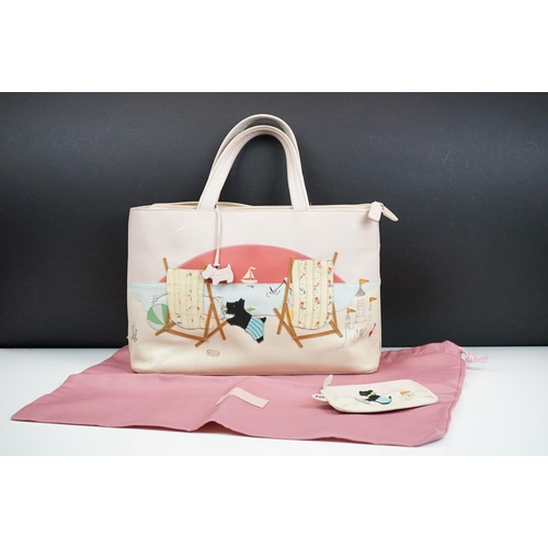 Radley Leather Handbag in the signature Fun in the sun design with dog tag and dust bag togethe