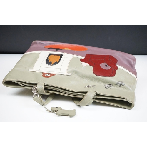 388 - Radley Leather Handbag in the signature ‘ Fireside Armchair ‘ design with dog tag and matching leath... 