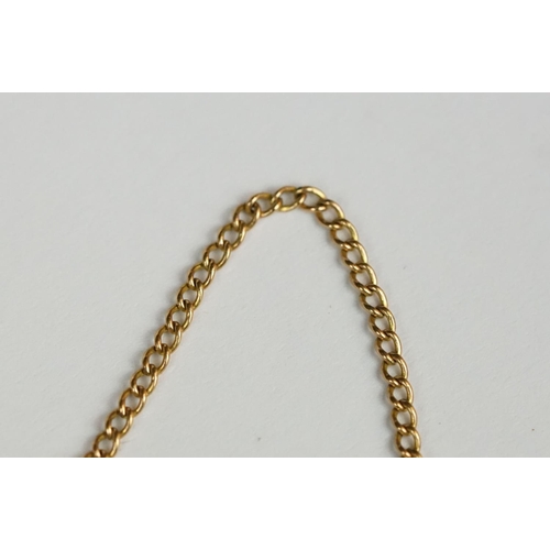 220 - An Edwardian 9ct gold 'Good Luck' pendant and chain link necklace.