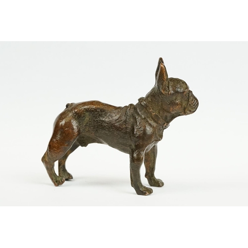 232 - An ornamental bronze figure of a French bulldog, stands approx 6cm in height.