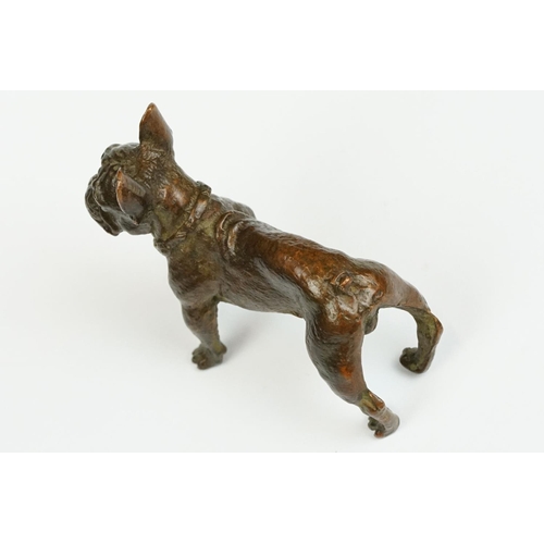 232 - An ornamental bronze figure of a French bulldog, stands approx 6cm in height.