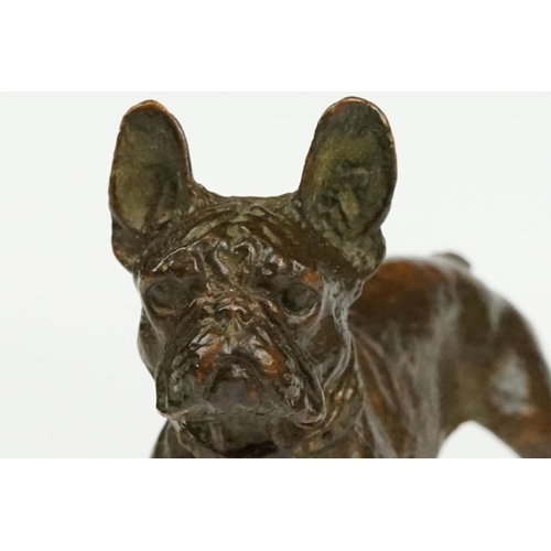 232 - An ornamental bronze figure of a French bulldog, stands approx 6cm in height.