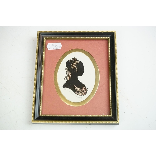 246 - A 19th century silhouette miniature of a lady together with 4 other portrait miniatures.