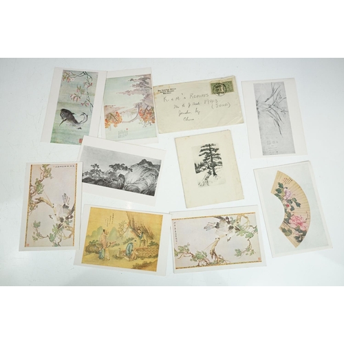 249 - Oriental school collection of assorted collectables of various subjects to include an accompanying l... 