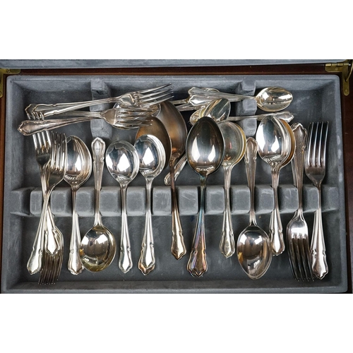 254 - A canteen of silver plated Sheffield cutlery.