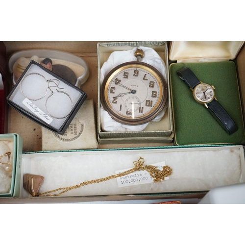 266 - A collection of mainly vintage costume jewellery to include some silver examples together with wrist... 