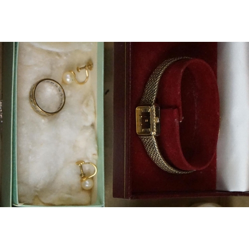 266 - A collection of mainly vintage costume jewellery to include some silver examples together with wrist... 