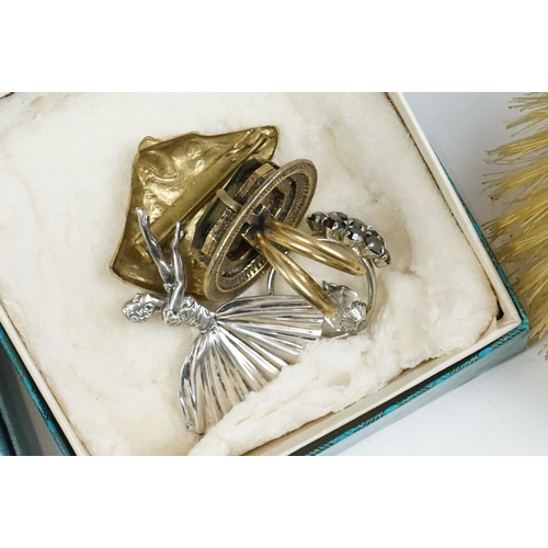 288 - A collection of vintage costume jewellery to include silver examples contained within two wooden box... 