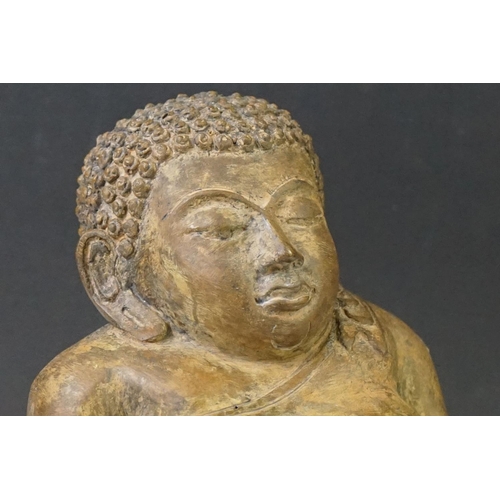 139 - Thai ' Fat Bellied ' Bronze Buddha seated in the lotus position. Measures 20cm high