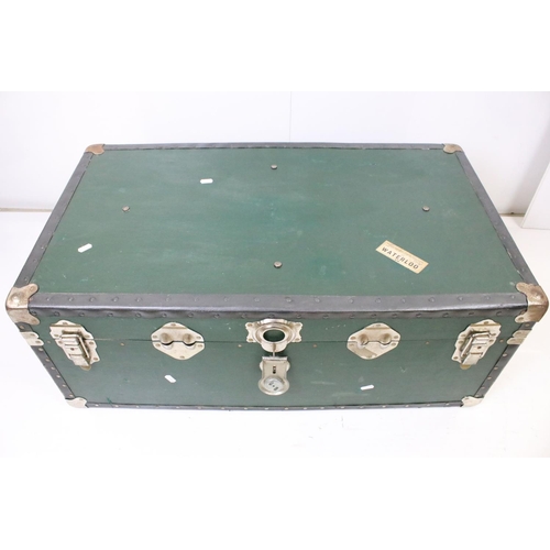 588 - Late 19th / Early 20th century Leather Doctor's or Apothecary Bag together with a Green Travelling T... 