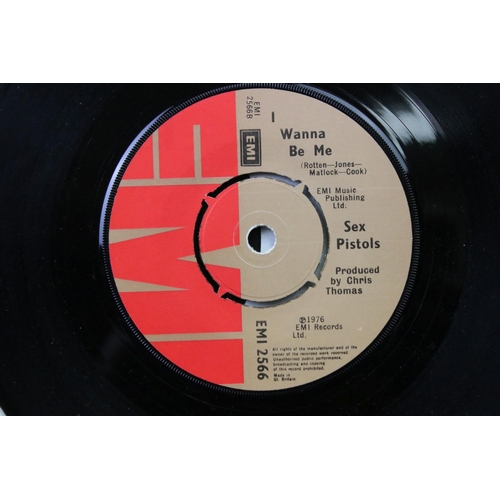 63 - Vinyl - Sex Pistols Anarchy In The U.K. (EMI 2566) first press with Chris Thomas miscredit on side B... 